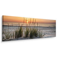 PANORAMABILD Strand Meer Landschaft 3D 145/45 cm - Beige/Orange, Textil (145/45cm) - Muralo