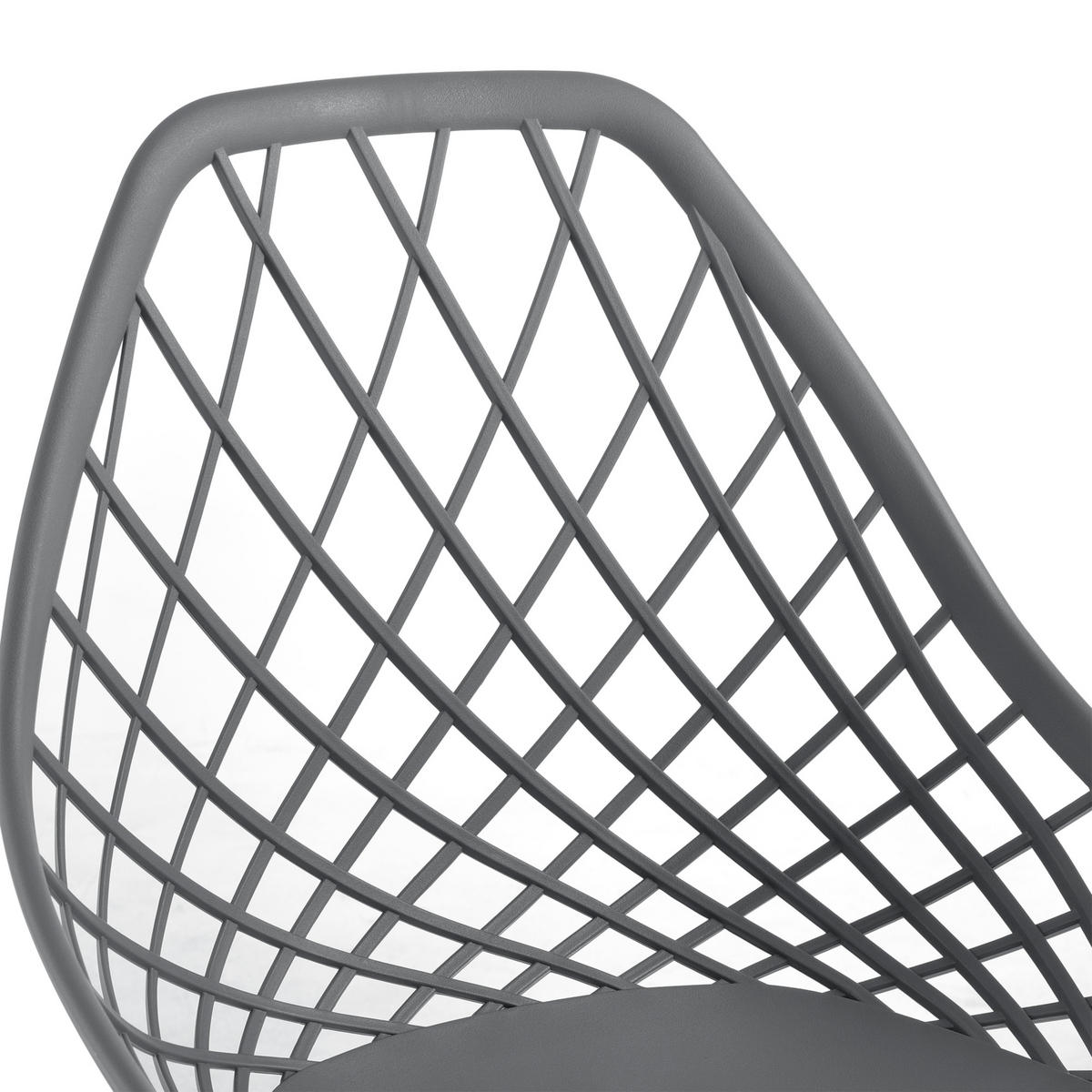 DESIGNSTUHL-SET 2 TLG. Warschau - Buchefarben/Grau, Kunststoff/Metall (48/83/58cm) - [en.casa]