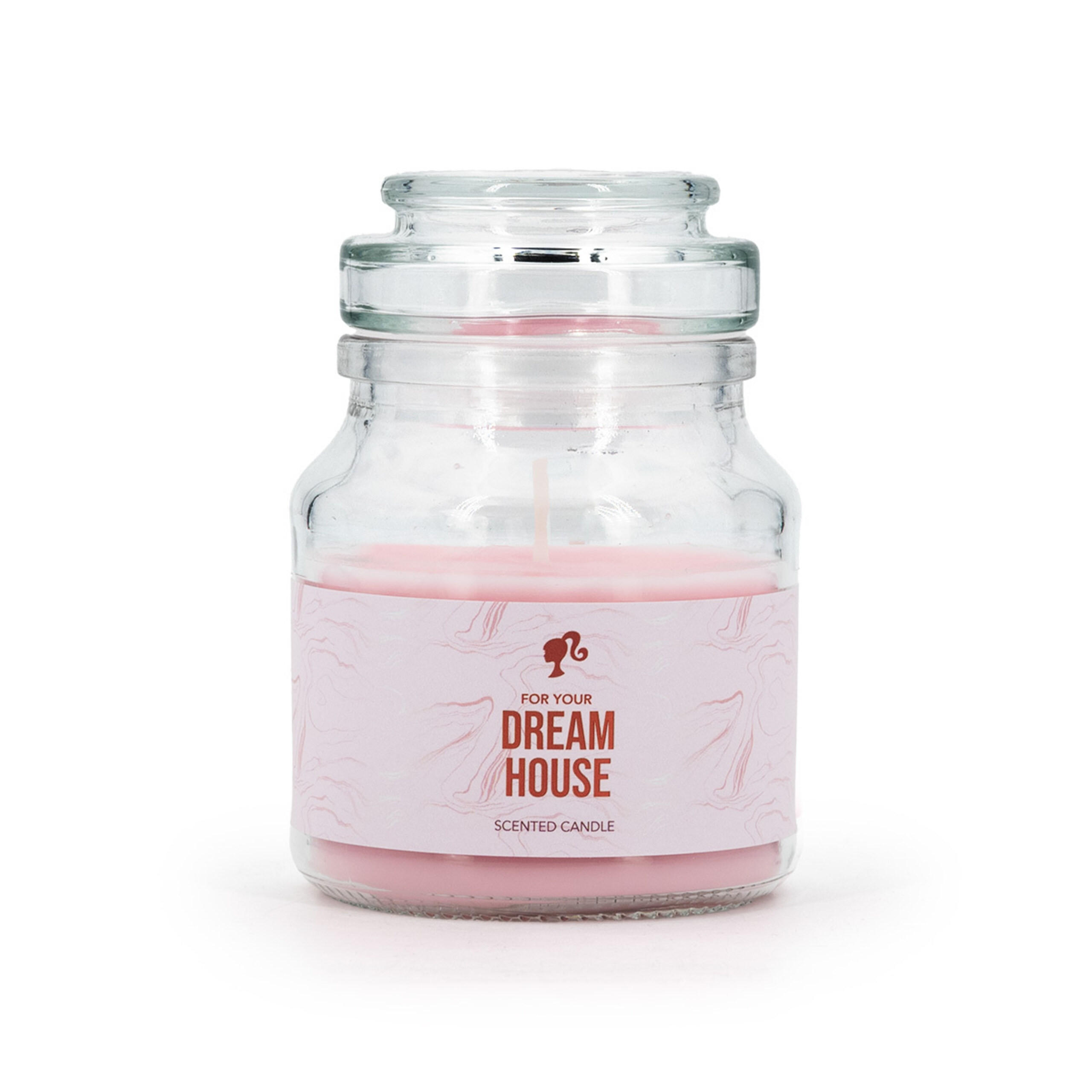 DUFTKERZE Barbie™ - Hellrosa, Glas/Naturmaterialen (11.2cm)