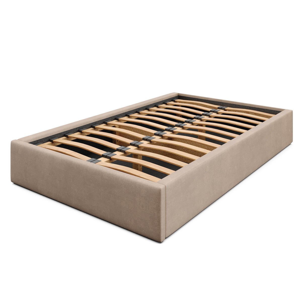 POLSTERBETT 120x200cm Bett mit Stauraum Lattenrost Beige - Beige, Holz/Holzwerkstoff (120/200cm) - Muralo