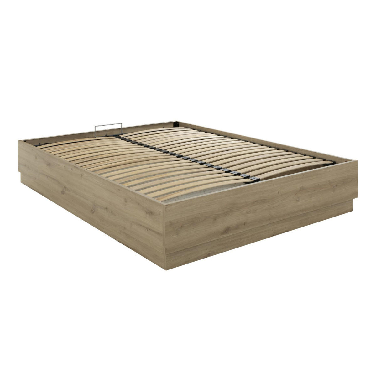 BETTKASTEN 140 x 190 cm Dekor Eiche TIDY 145/194/36 cm - Eschefarben, Holzwerkstoff (190/140cm) - Calicosy