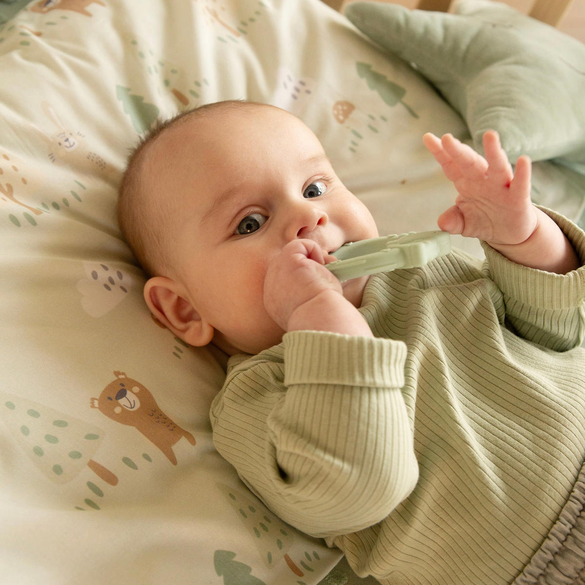 BABYBETT Woodland Buddies 70 x 140 cm weiß - Weiß, Holzwerkstoff/Textil (70/140cm) - Roba