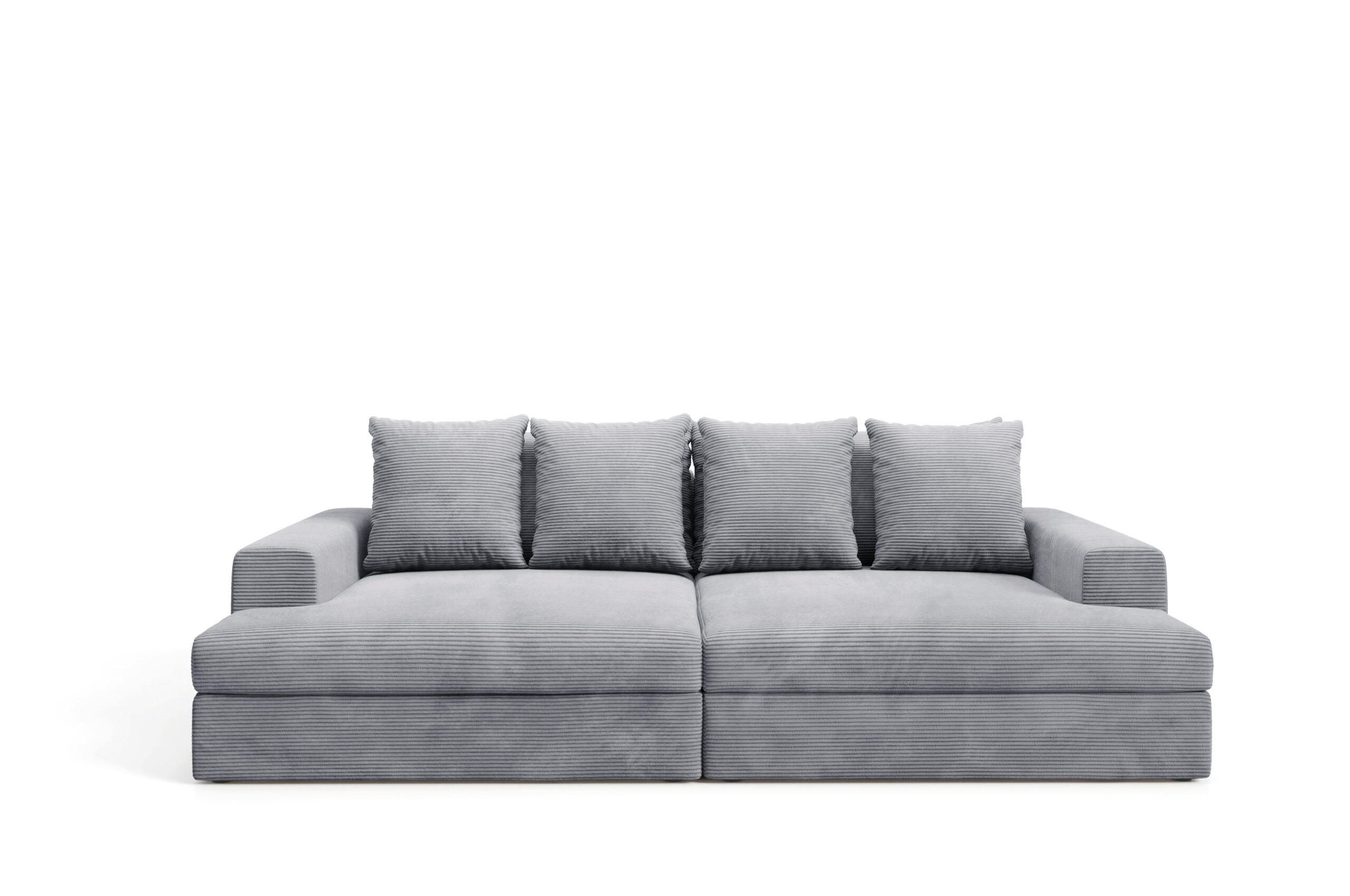 SOFA 4-Sitzer Cord Grau - Grau, Textil (167/42/272cm) - Furnisell
