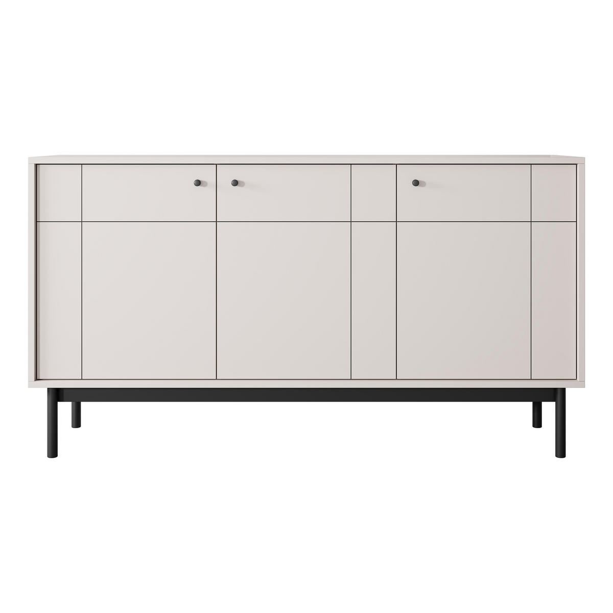 SIDEBOARD GIAPPONESE 154/84/39 cm mit 3 Türen Kaschmir - Kaschmir, Holzwerkstoff (154/84/39cm) - MASSENO