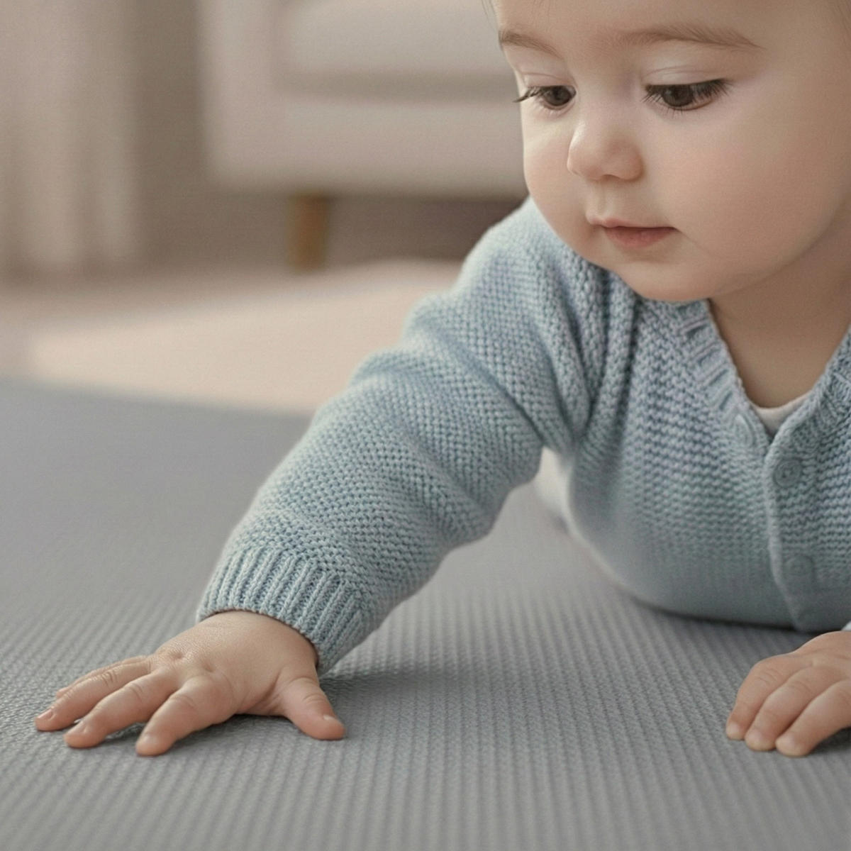 SPIELMATTE ab Null - 180/90/1 cm Puzzlematte Grau - Grau, Kunststoff (30/30cm) - Littletom