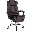 CHEFSESSEL Lederlook Braun - Chromfarben/Braun, Textil/Metall (67/115/68cm) - CLP
