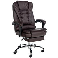CHEFSESSEL Lederlook Braun - Chromfarben/Braun, Textil/Metall (67/115/68cm) - CLP