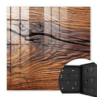 SCHLÜSSELBOX Schwarz 30x30 cm- Türöffnung nach rechts - Holzstruktur - Braun, Metall (30/30/5cm) - TULUP