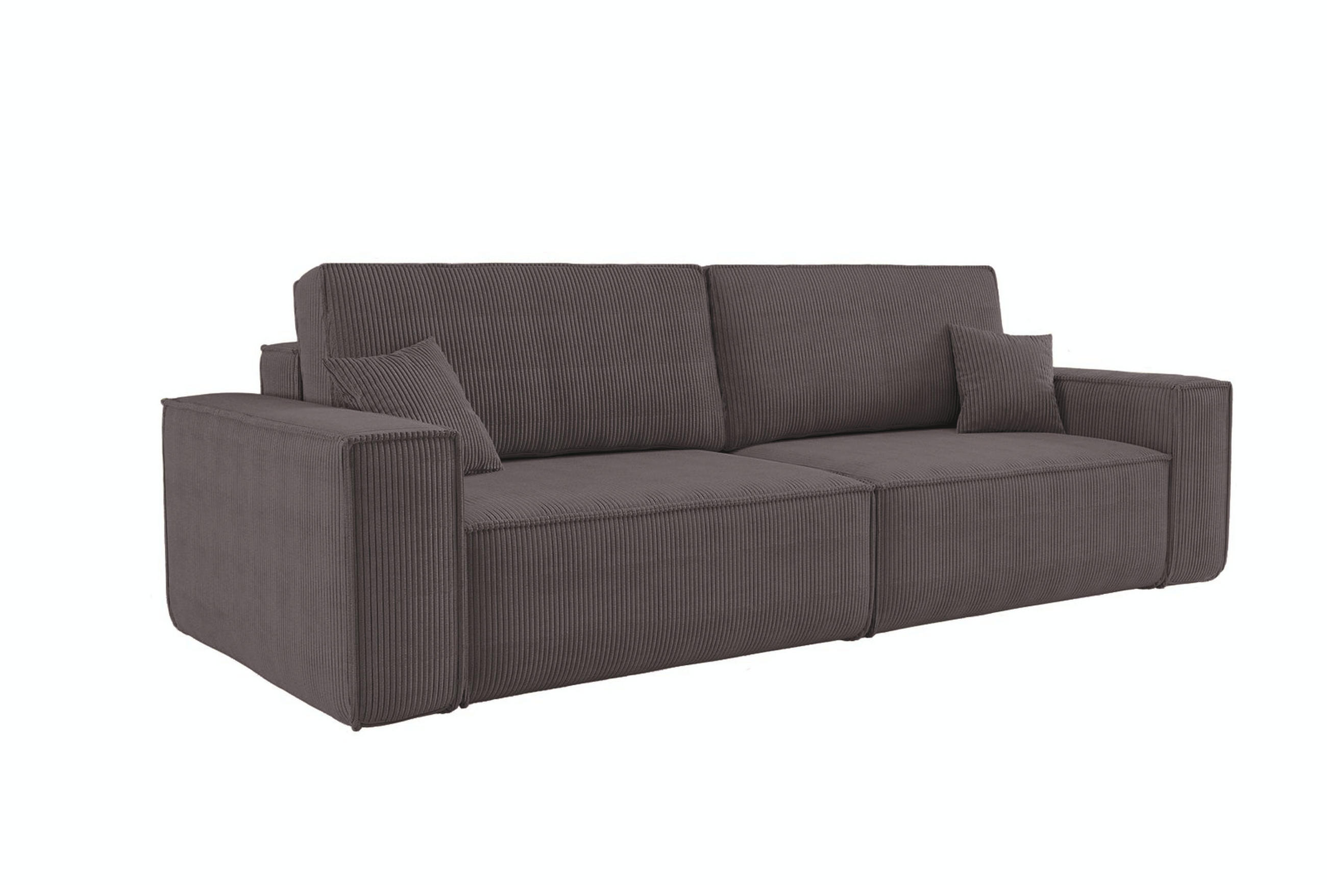SCHLAFSOFA HUGO, Sofa mit Schlaffunktion und Bettkasten, Farbe: Dunklegrau, Cordstoff - Dunkelgrau, Textil (244/83/98cm) - VENASI MÖBEL