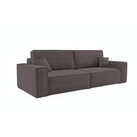 SCHLAFSOFA HUGO, Sofa mit Schlaffunktion und Bettkasten, Farbe: Dunklegrau, Cordstoff - Dunkelgrau, Textil (244/83/98cm) - VENASI MÖBEL