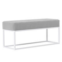 POLSTERBANK STELLA 100 cm Metallgestell, Weiß / Grau - Weiß/Grau, Textil/Metall (100/44/30cm) - Idohome