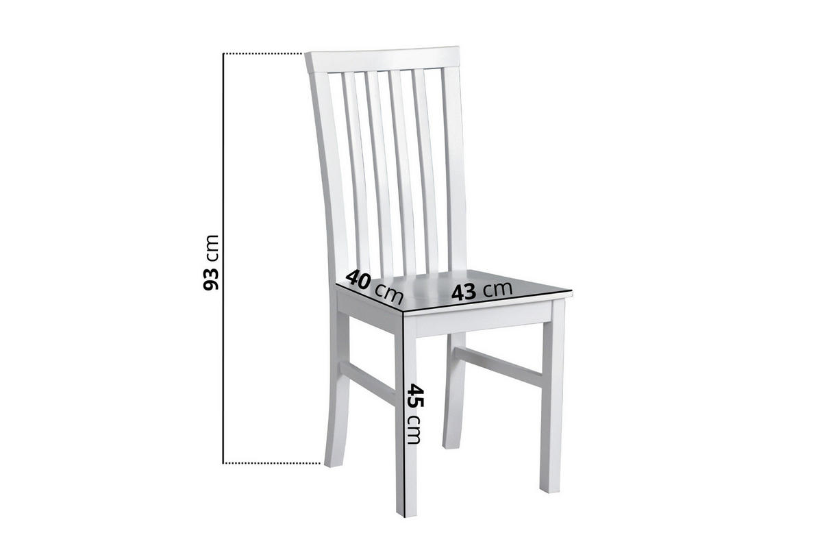 STUHL 2er Set MILANO 1 D, weiß - Weiß, Holz (43/93/40cm) - Leaf Design