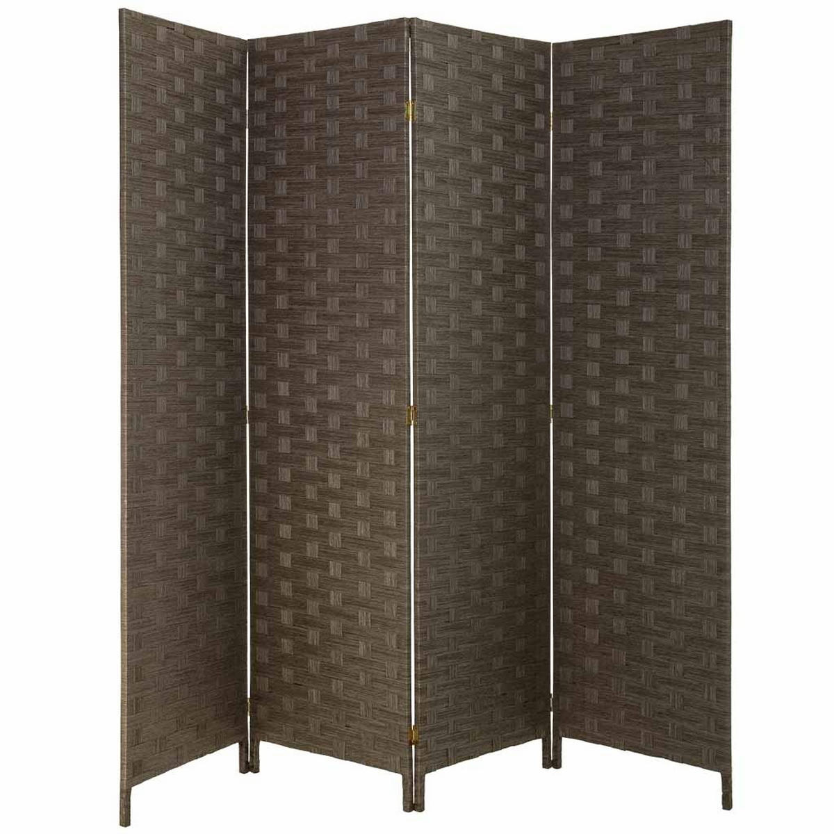 PARAVENT aus geflochtenem Papier mit 4 PANEELE, 3x180cm - Dunkelbraun, Papier (200/180/3cm) - Wanderlust