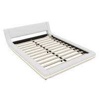 POLSTERBETT 140/200 cm DE-04601, mit LED-Umgebungslicht in Weiß - Weiß, Holzwerkstoff (140/200cm) - ComfortXL