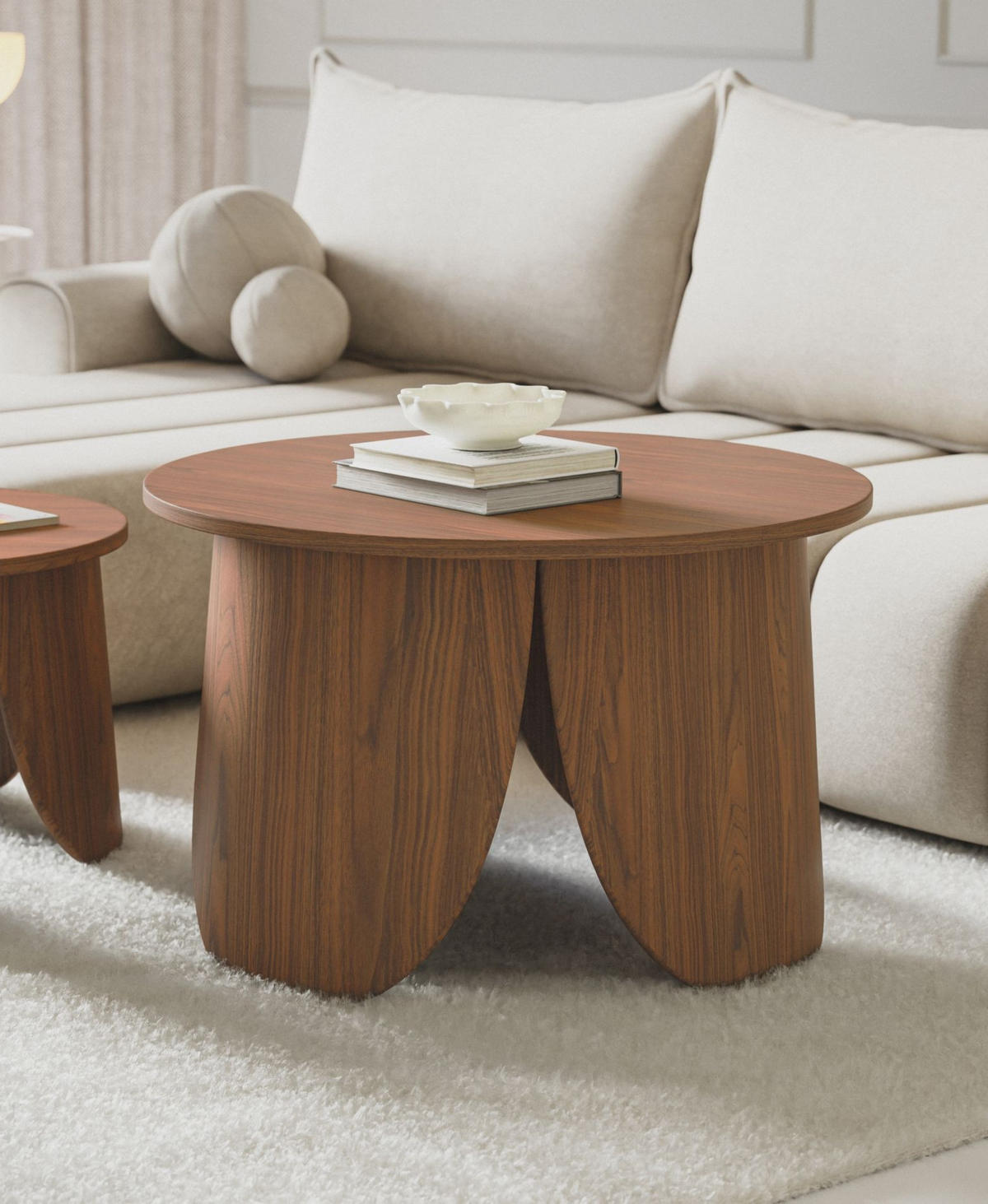 COUCHTISCH Vivially Nussbaum-Optik Ø 80 cm - Nussbaumfarben, Holzwerkstoff (80/80/50cm) - Selsey