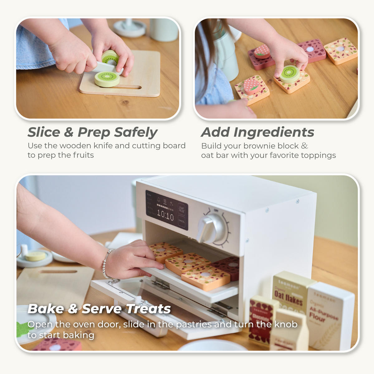 SPIELESSEN Holz Set mit Mixer, 18cm, Weiß - Weiß, Holzwerkstoff (16/18/24cm) - Teamson Kids