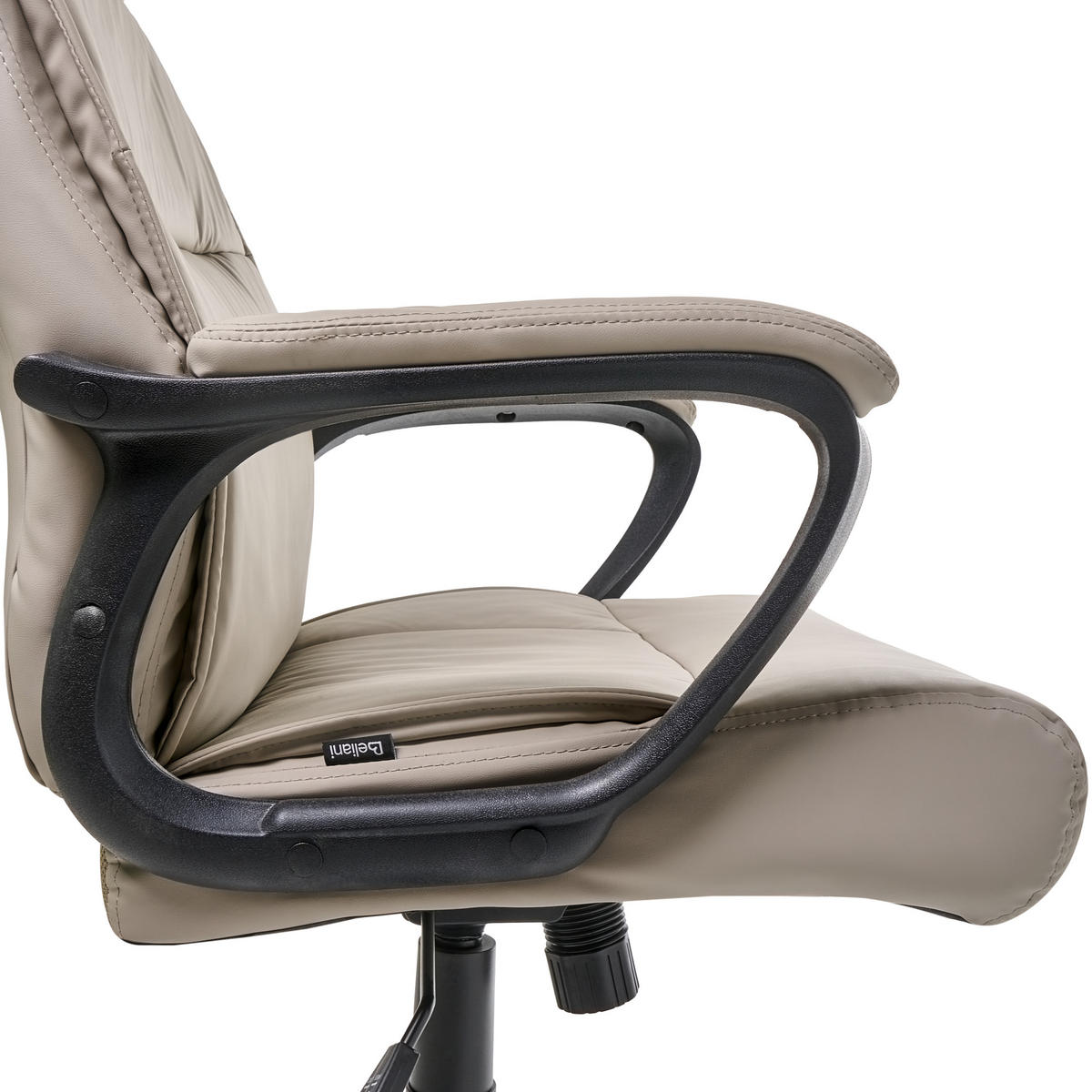 CHEFSESSEL Beige Guru - Beige/Schwarz, Kunststoff (65/114/73cm) - Beliani