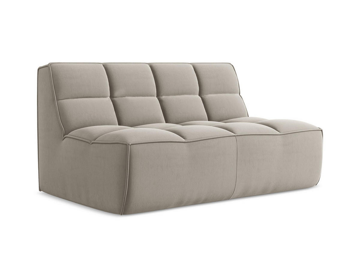 2-SITZER-SOFA Samt Stoff Grau - Taupe/Schwarz, Kunststoff/Textil (160/75/93cm) - Makamii