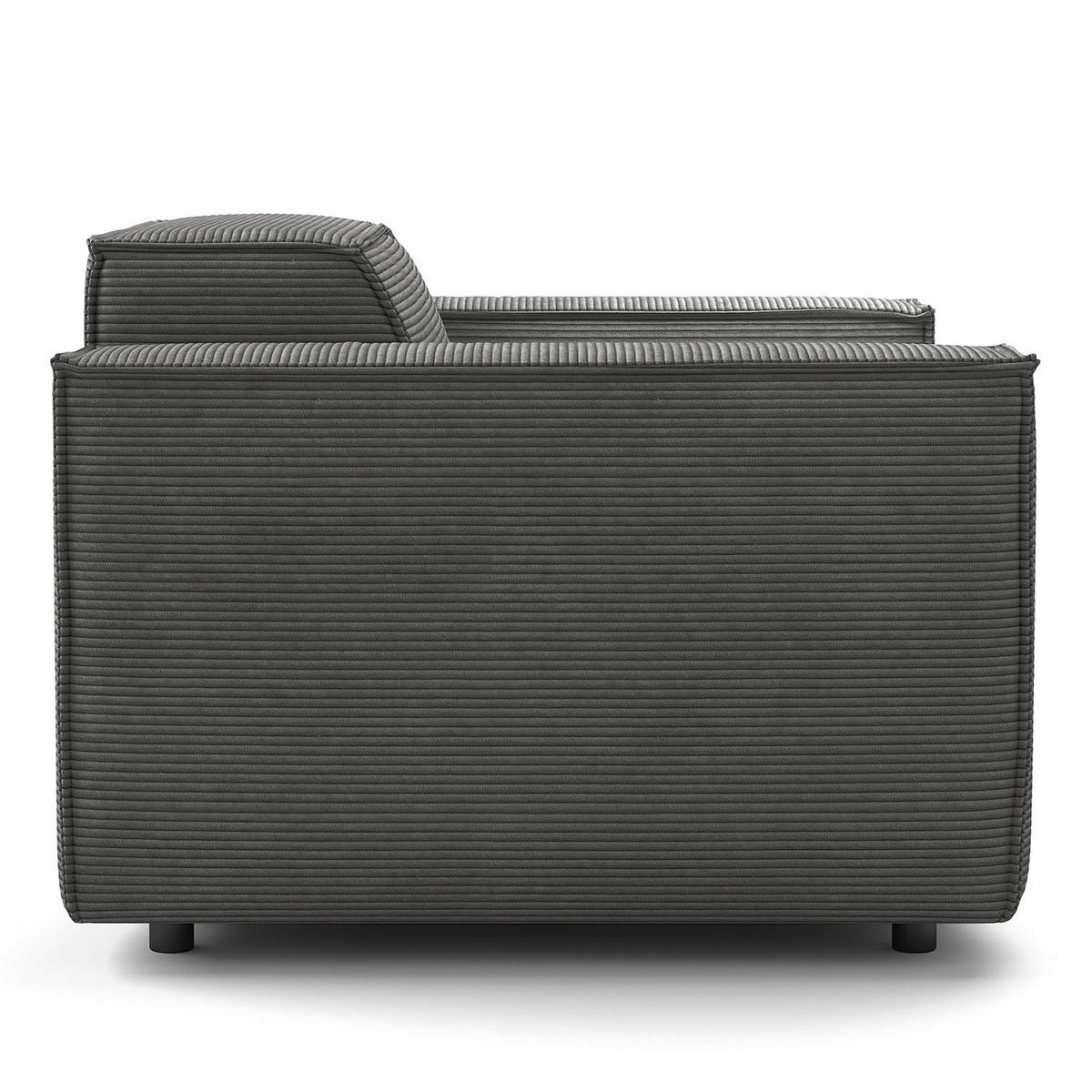 SESSEL - Anthrazit/Schwarz, Kunststoff/Textil (120/70/96cm) - home24