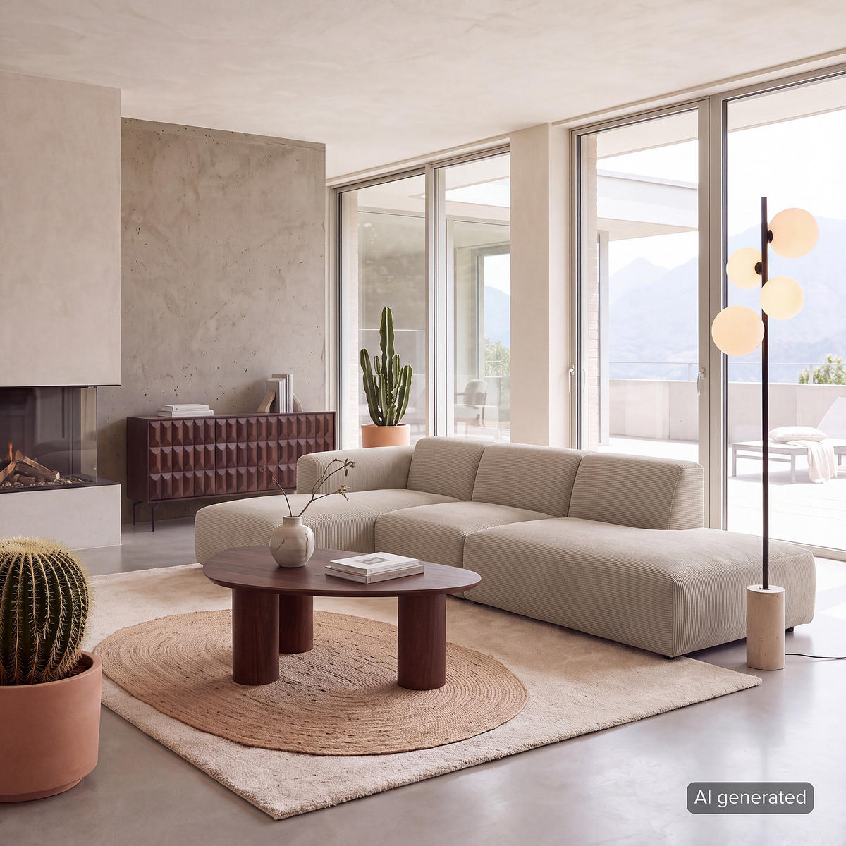 ECKSOFA mit Chaiselongue - Taupe/Schwarz, Kunststoff/Textil (290/173cm) - home24