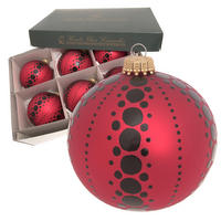 CHRISTBAUMKUGELN Punkte Weihnacht Rot 8cm (Glas / 6 Stk.) - Rot, Glas (8/8/8cm) - Krebs Glas Lauscha
