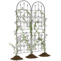 RANKGITTER DE-18340 2er-Set, 180 cm hoch mit Volutenmotiven Schwarz - Schwarz, Metall (1.3/180/50cm) - ComfortXL