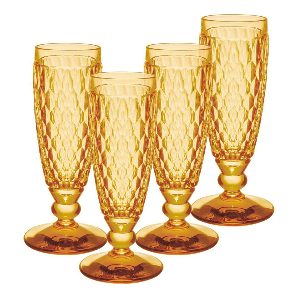 SEKTGLÄSER Boston Coloured Saffron 145 ml 4er Set - Gelb, Glas (0.145L) - Villeroy & Boch