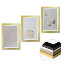 WANDBILDER 3er Set - 20x30 cm Goldrahmen - Leichte Boho-Sandtexturen - Goldfarben, Kunststoff (20/30cm) - ArtPrintCave