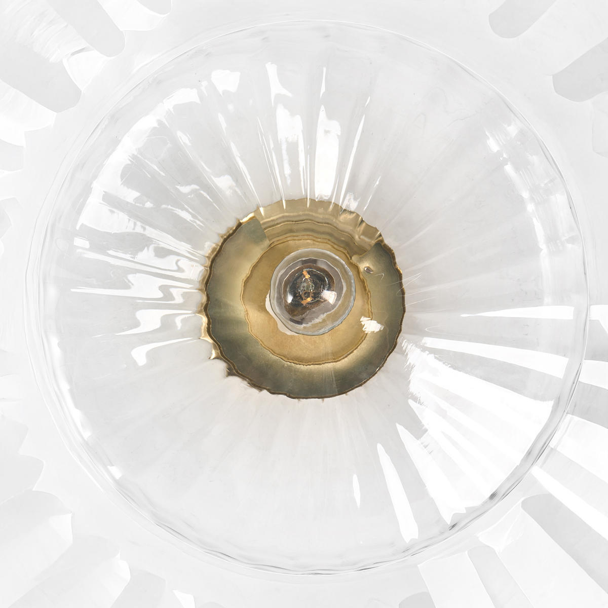 DECKENLAMPE Transparent Siepre - Transparent/Goldfarben, Glas (30/30/22cm) - Beliani