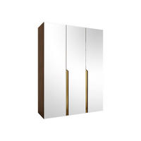 DREHTÜRENSCHRANK Mila III 150 - Goldfarben/Nussbaumfarben, Holzwerkstoff/Kunststoff (150/202/52cm) - MIRJAN24