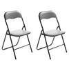 KLAPPSTUHL 2er Set Kunststoff grau/schwarz - Schwarz/Grau, Kunststoff/Textil (45/78/45cm) - CLP
