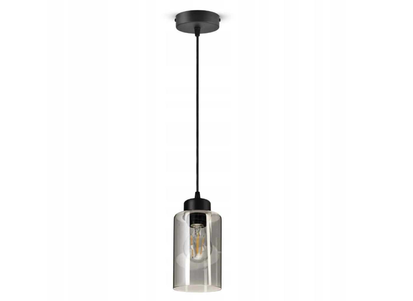 PENDELLEUCHTE TUBE - Transparent/Schwarz, Glas/Metall (10/10/80cm) - kiki design