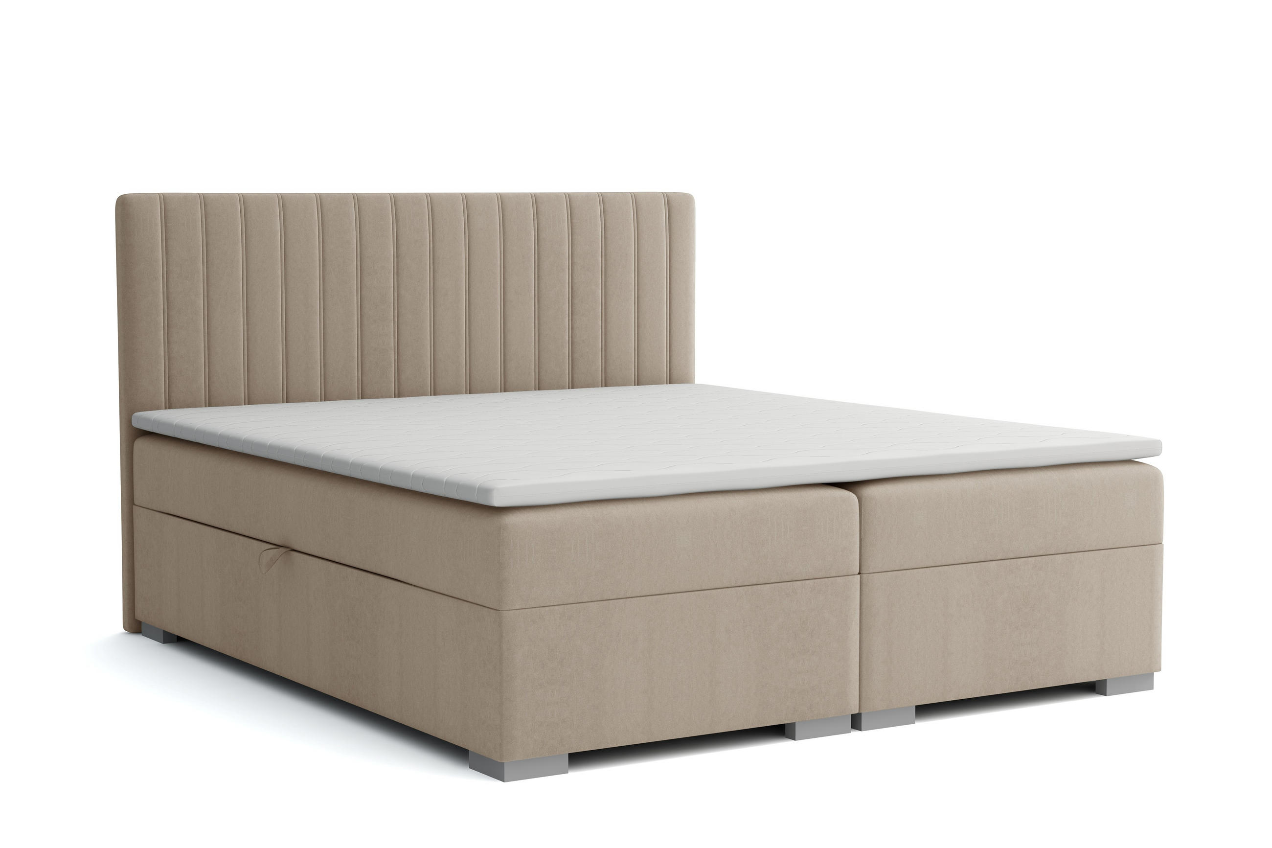 BOXBETT Sydney 160x200 Beige - Beige, Textil/Metall (160/200cm) - VLR BEDS