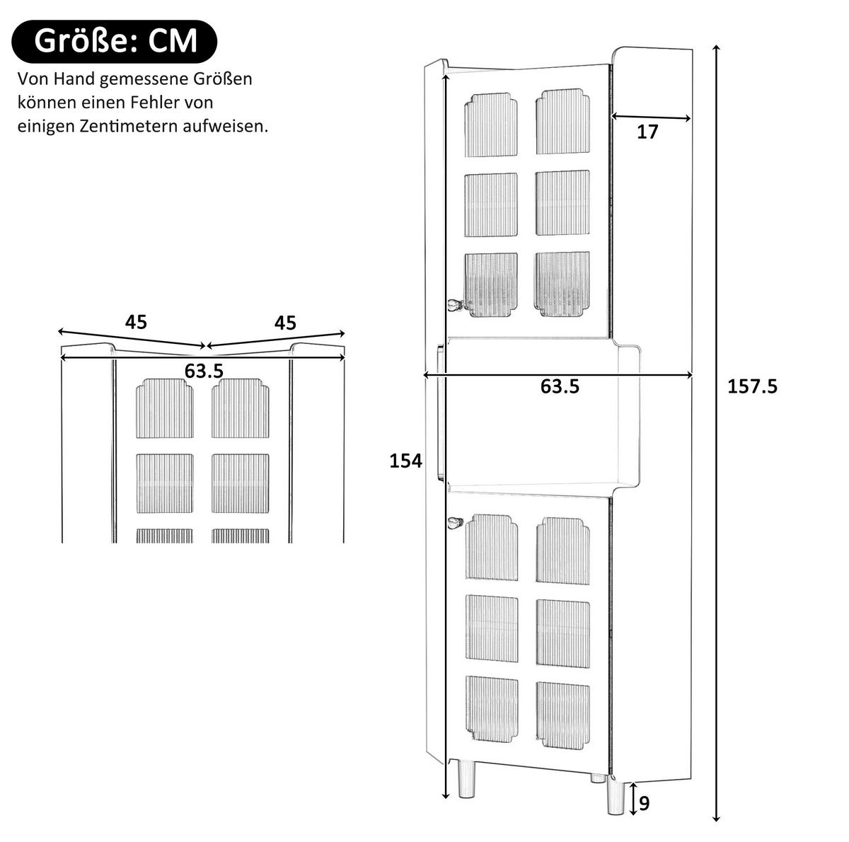 LED-ECKSPEICHERSCHRANK 63.5x17x157.5 cm Schwarz aus Spanplatte mit App-LED & 3-Zonen-Storage - Schwarz, Holzwerkstoff (63.5/157.5/17cm) - Modfu