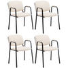 BESUCHERSTUHL 4er Set Lederlook creme - Creme, Textil/Metall (53/79/55cm) - CLP