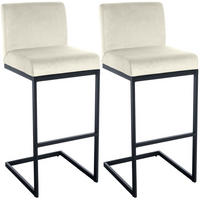 BARHOCKER 2 Metall Creme - Creme/Schwarz, Textil/Metall (43/104/53cm) - CLP