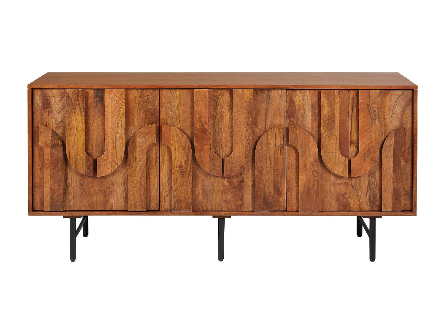 SIDEBOARD - 160 cm x 45 cm - holz - naturfarben dunkel Mizoram - Naturfarben, Holz (160/75/45cm) - Vente-Unique