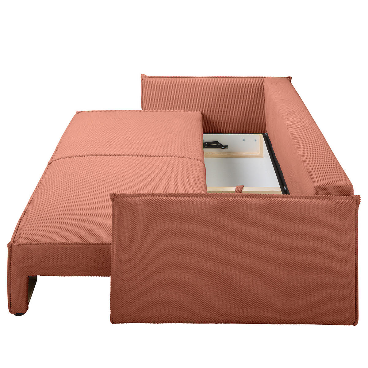 SCHLAFSOFA - Schwarz/Altrosa, Kunststoff/Textil (221/70/105cm) - home24