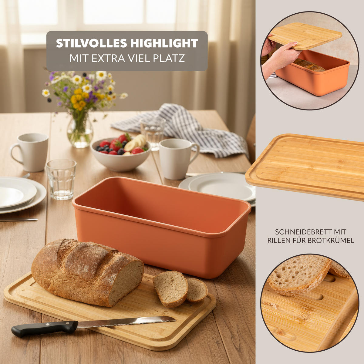 BROTKASTEN, braun - Rotbraun, Kunststoff (40/12.5/23cm) - bremermann