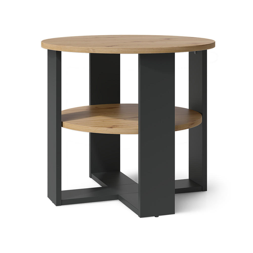 COUCHTISCH Romeo, Anthrazit/Artisan-Eiche, 53 x 53 cm - Anthrazit/Eiche Artisan, Holzwerkstoff (53/53/47cm) - Vicco
