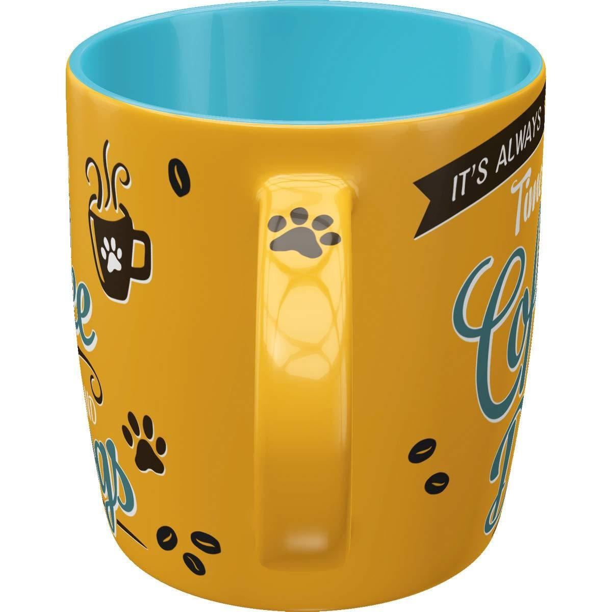 KAFFEETASSE 330 ml Pfotenschild Coffee and Dogs - Multicolor, Keramik (0.33L) - Nostalgic-Art