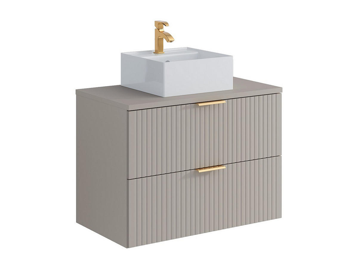 EINZELWASCHTISCH - 80 cm x 46 cm - Holz, Platte - Beige - ZEVARA - Beige, Holz (80/57/46cm) - Vente-Unique