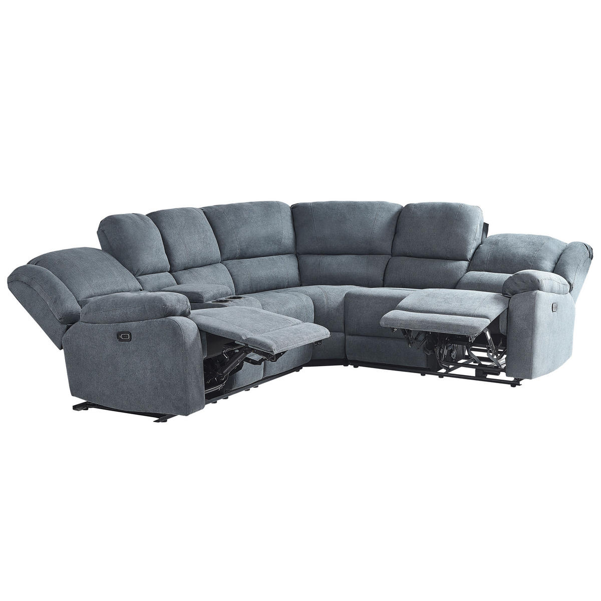 ECKSOFA Polsterbezug Dunkelgrau Rokke - Dunkelgrau, Textil (229/196cm) - Beliani