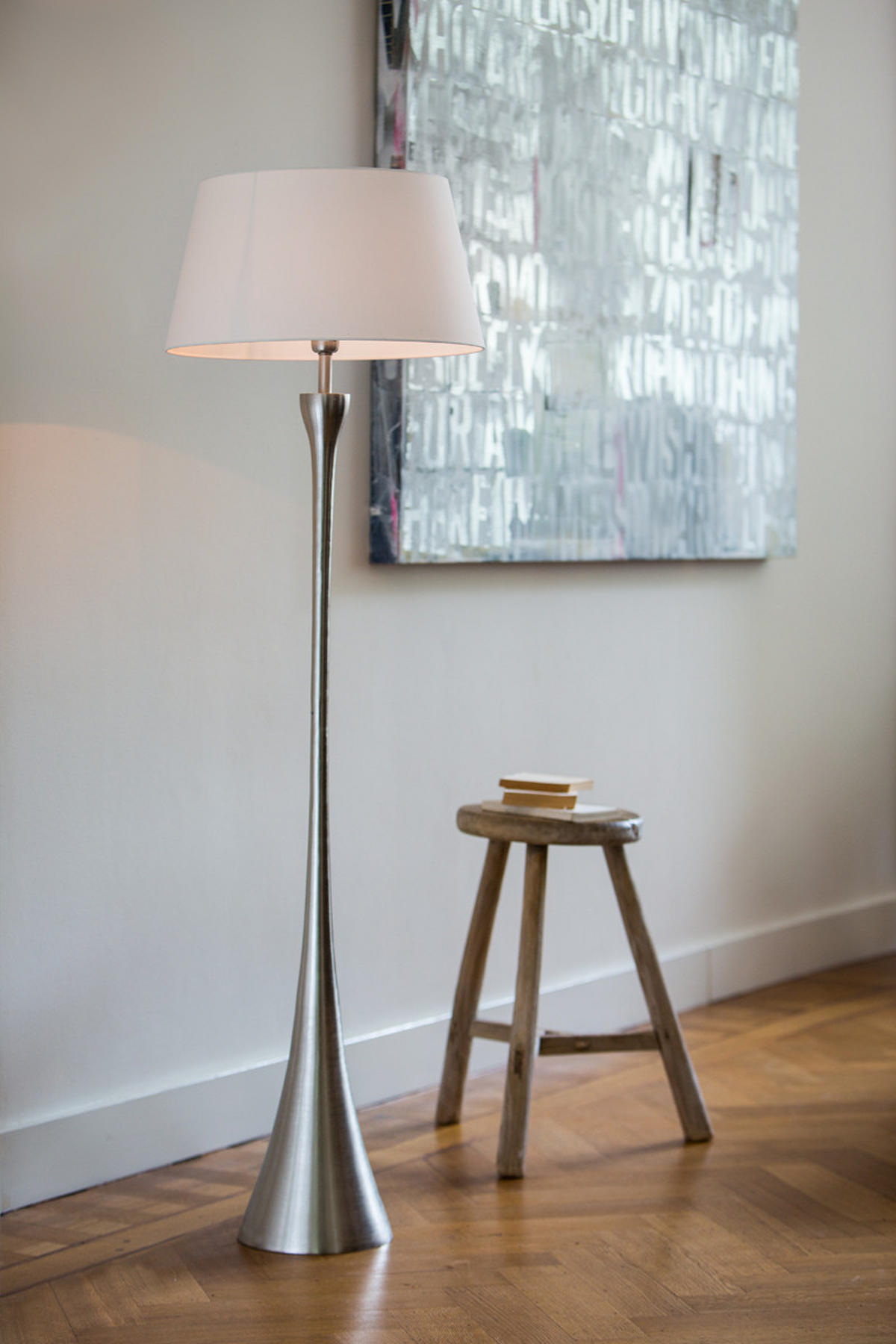 LAMPENSCHIRM Polycotton Weiß Ø45/25 cm - Weiß, Textil (45/35/25cm) - Light & Living