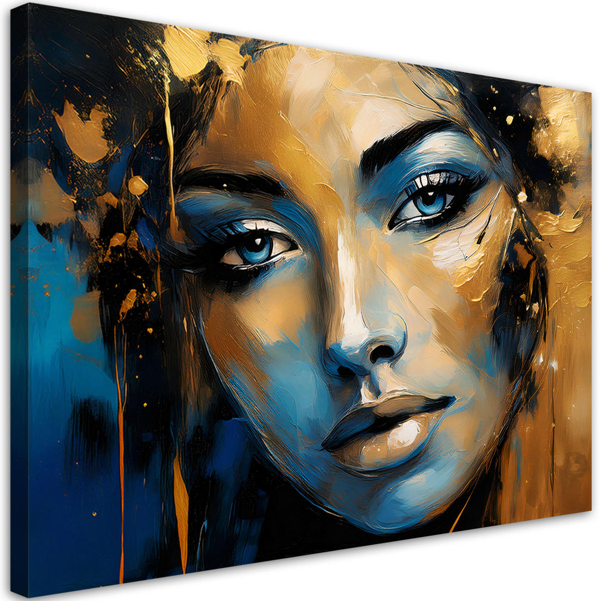 WANDBILD frau gold abstraktion - Goldfarben, Textil (60/40cm) - Feeby