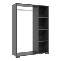 KLEIDERSCHRANK Nesbyen - Anthrazit, Holzwerkstoff/Kunststoff (90/126/30cm) - [en.casa]