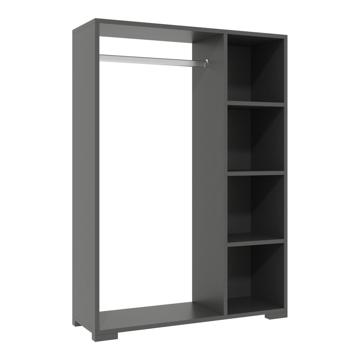 KLEIDERSCHRANK Nesbyen - Anthrazit, Holzwerkstoff/Kunststoff (90/126/30cm) - [en.casa]
