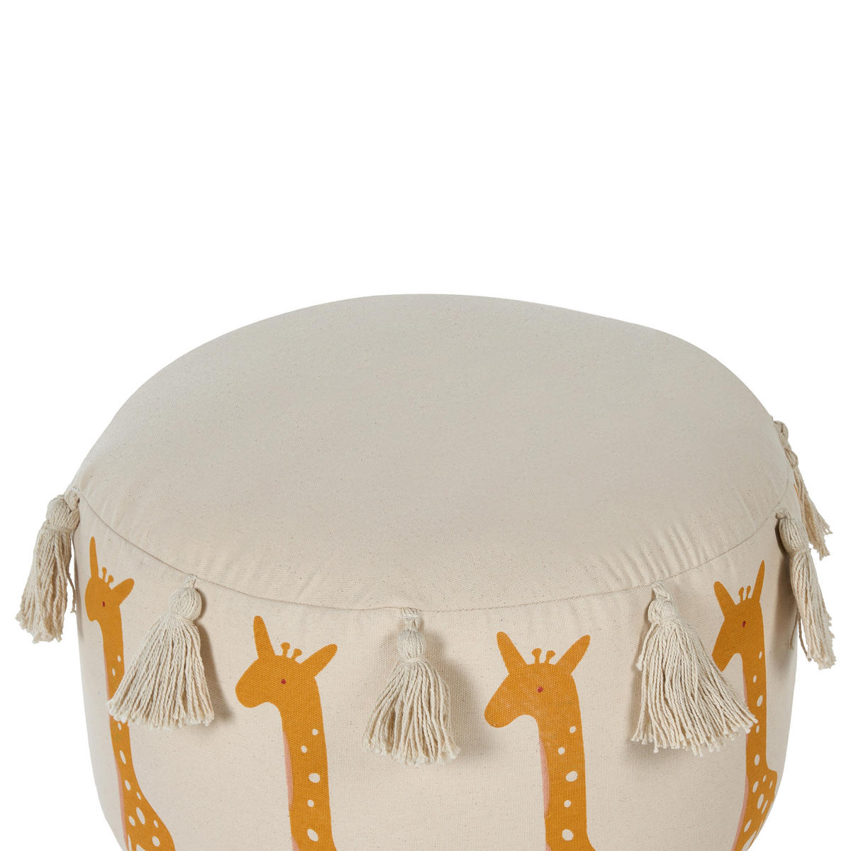 KINDERHOCKER Beige Kartee - Beige/Gelb, Naturmaterialen (45/25/45cm) - Beliani