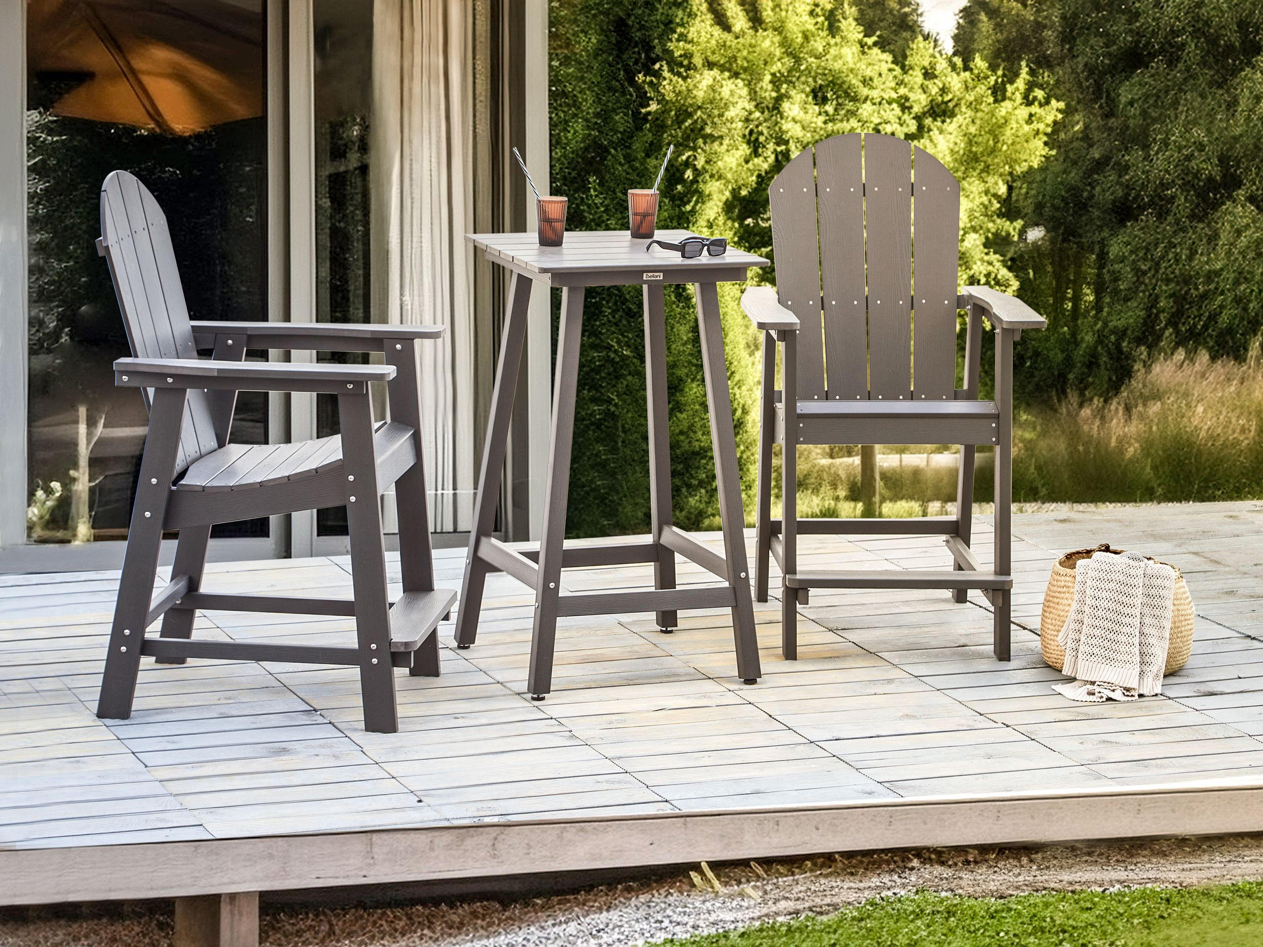 BARTISCH Grau Adirondack - Grau, Kunststoff (60/59/103cm) - Beliani