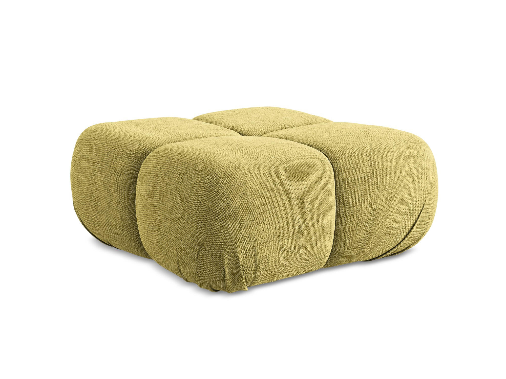 POUF Chenille Stoff Grün - Limette/Schwarz, Kunststoff/Textil (95/41/95cm) - Makamii